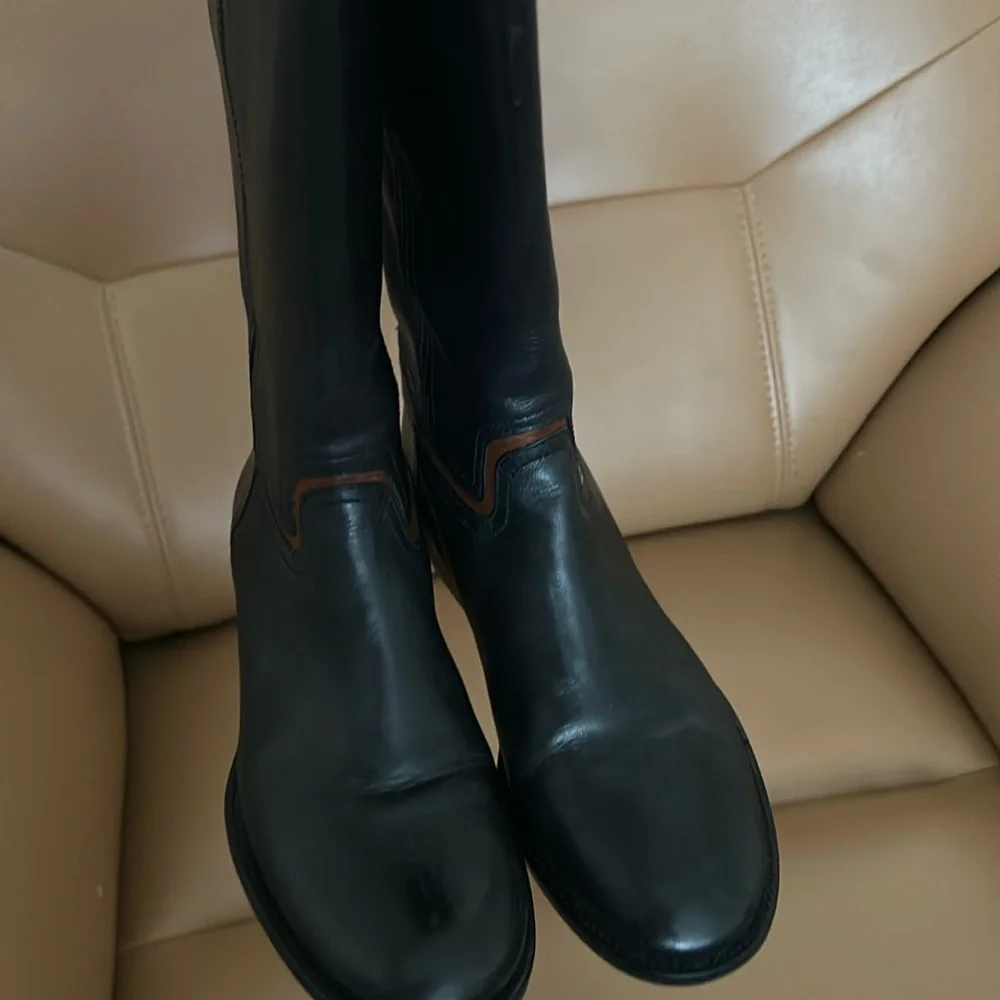 TORY BURCH OVER THE KNEE ZIP UP BOOTS